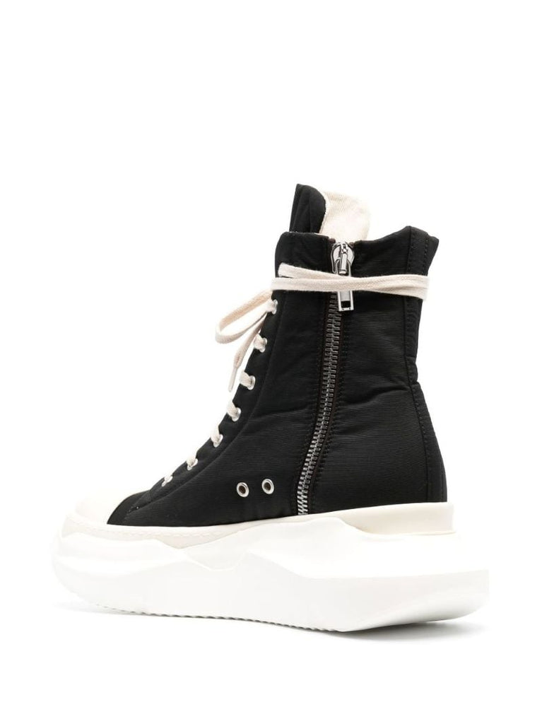 Black Abstract High-top Textile Sneakers