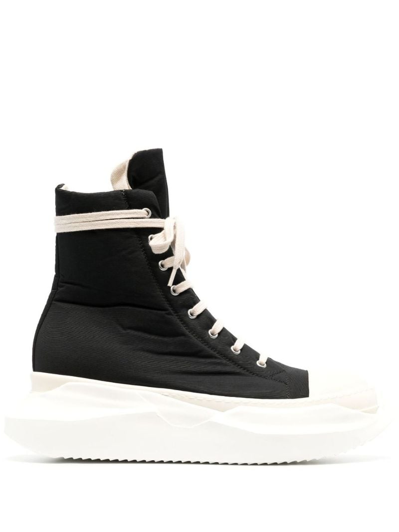 Black Abstract High-top Textile Sneakers