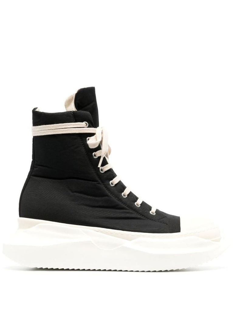 Black Abstract High-top Textile Sneakers
