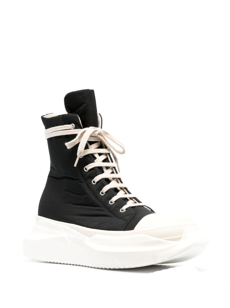 Black Abstract High-top Textile Sneakers