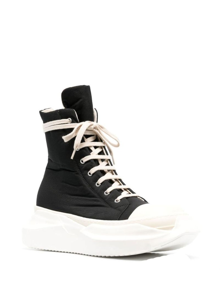 Black Abstract High-top Textile Sneakers