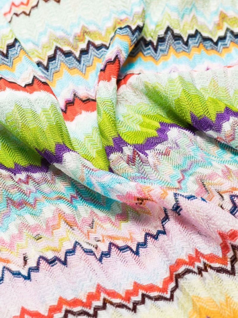 Multicolour Zigzag Crochet Mini Dress