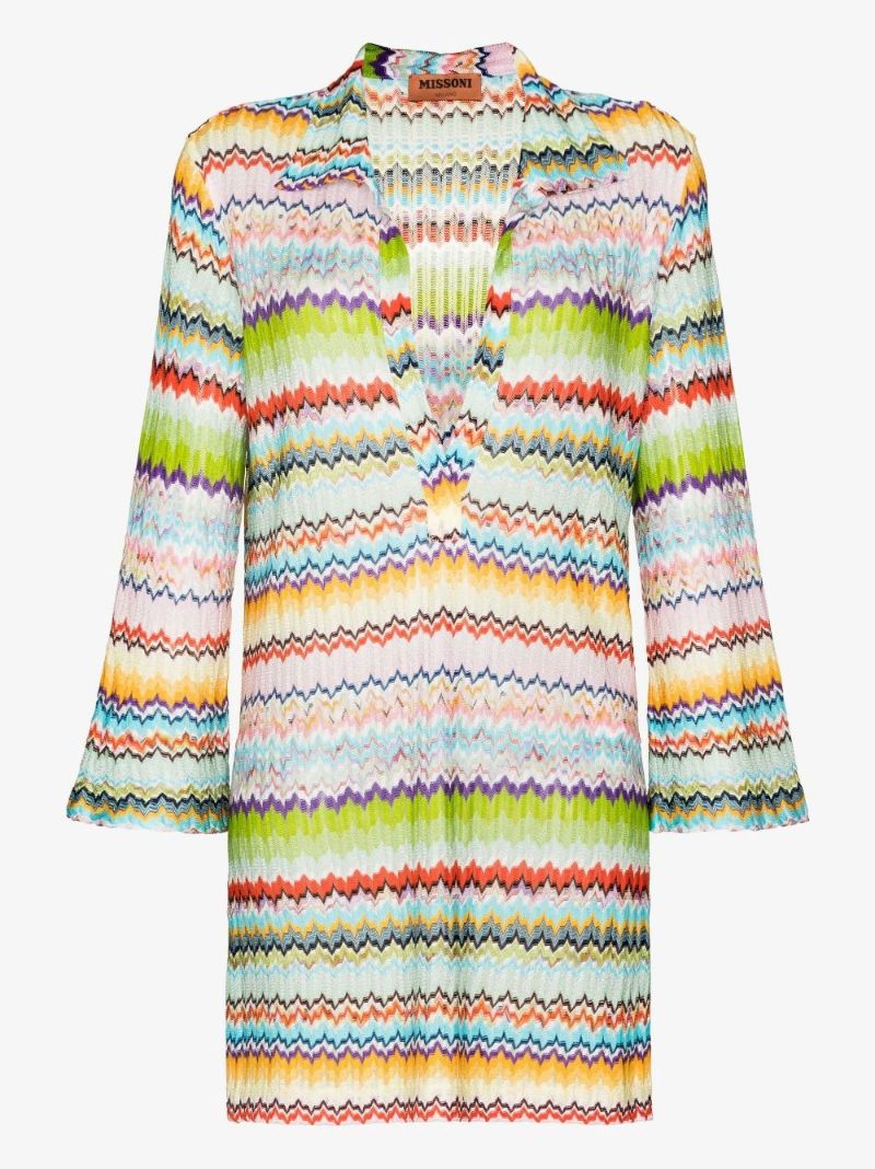 Multicolour Zigzag Crochet Mini Dress