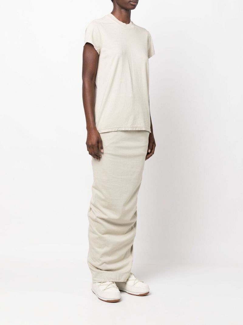 Neutral Drawstring Hem Cotton T-shirt