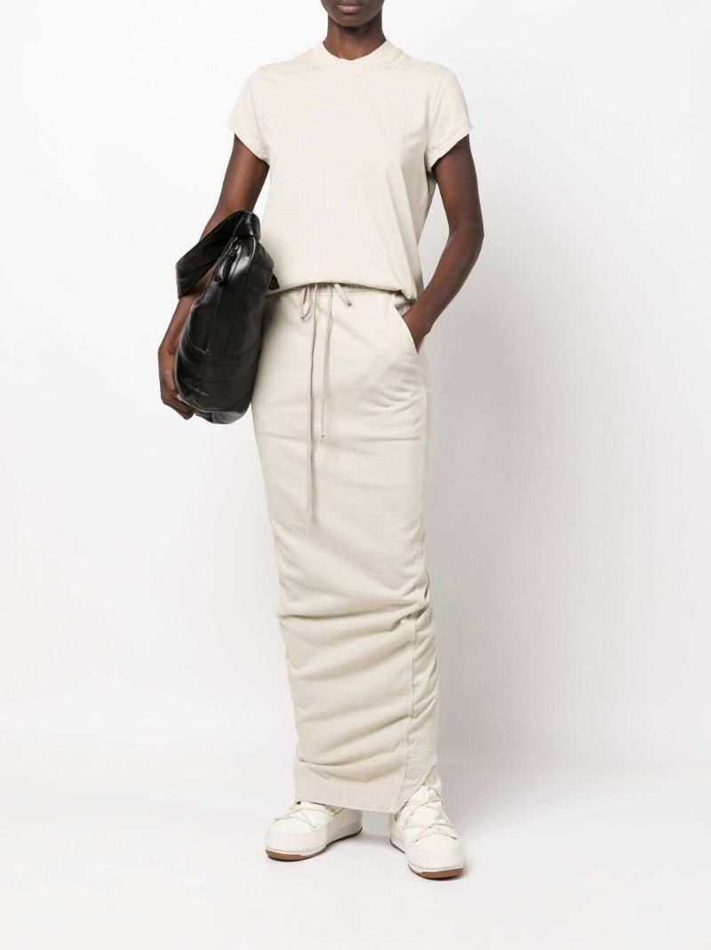 Neutral Drawstring Hem Cotton T-shirt