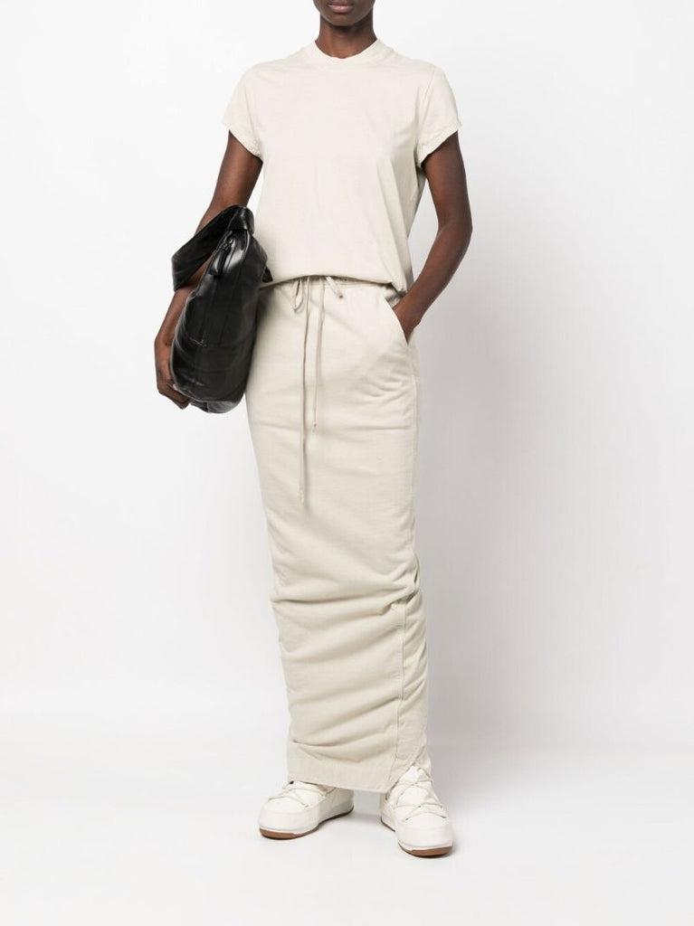 Neutral Drawstring Hem Cotton T-shirt