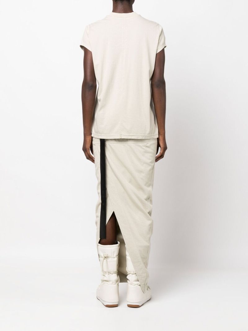 Neutral Drawstring Hem Cotton T-shirt