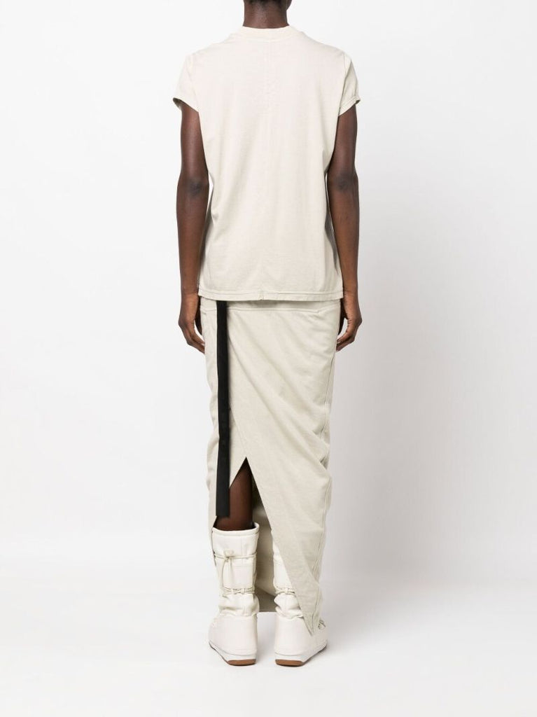 Neutral Drawstring Hem Cotton T-shirt