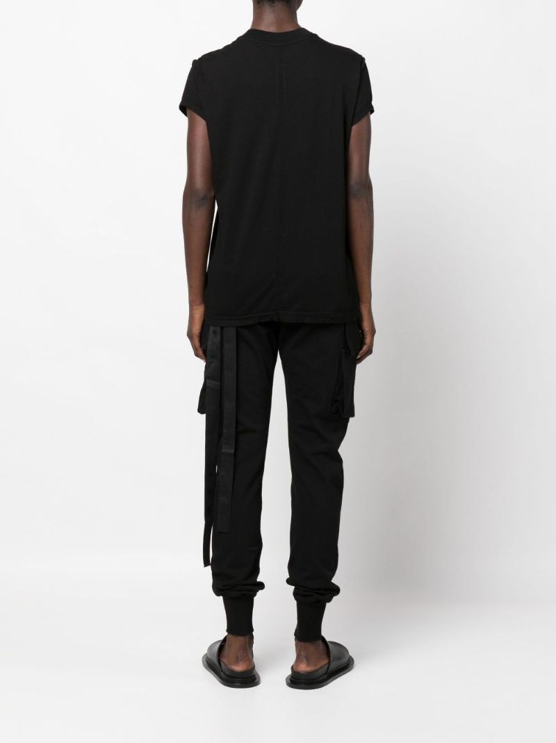 Black Drawstring Hem Cotton T-shirt