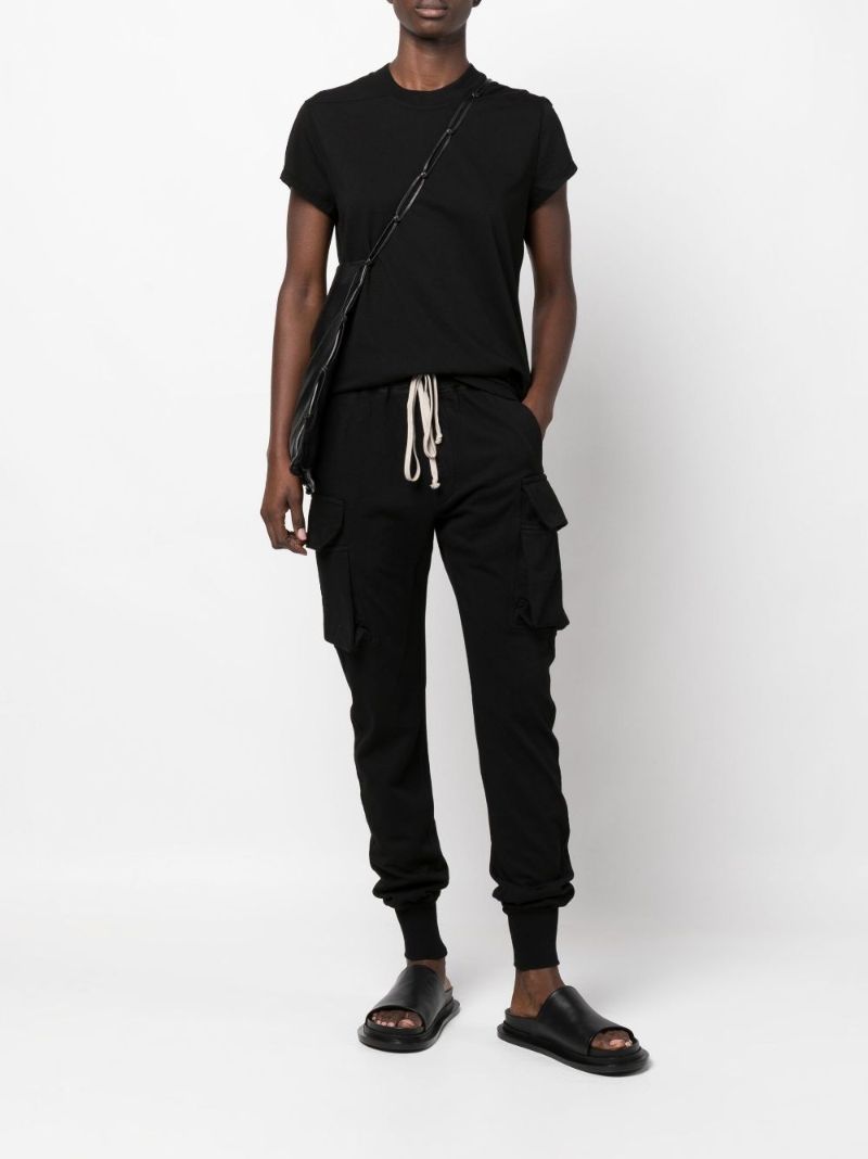 Black Drawstring Hem Cotton T-shirt