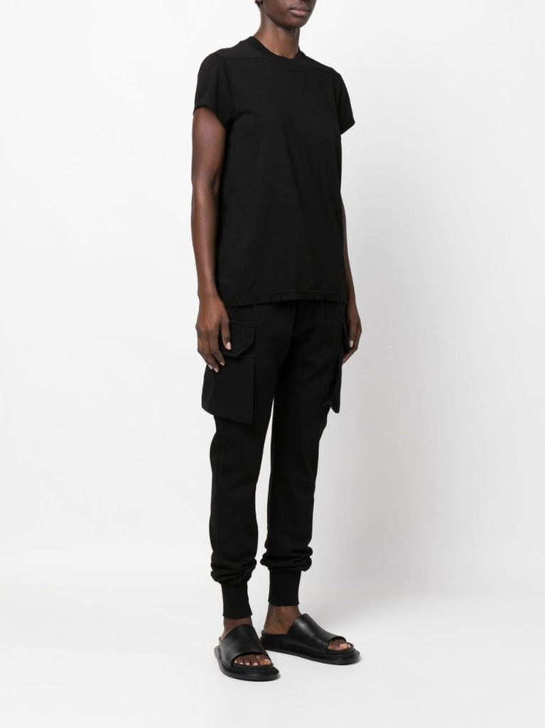 Black Drawstring Hem Cotton T-shirt