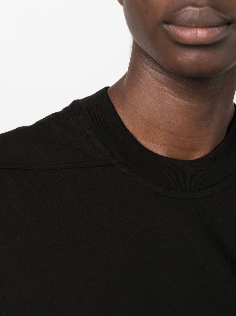 Black Drawstring Hem Cotton T-shirt