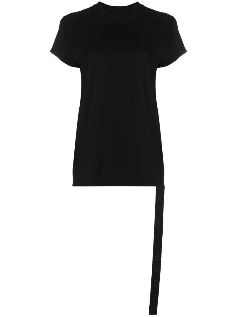 Black Drawstring Hem Cotton T-shirt