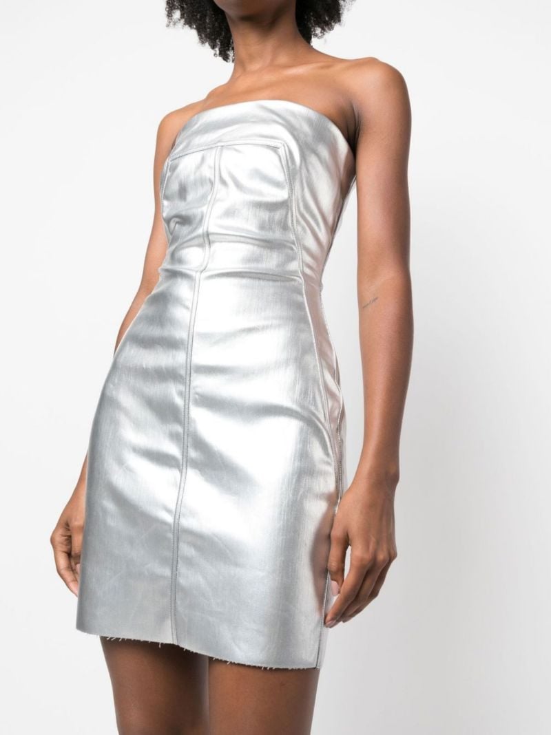 Silver Bustier Mini Dress