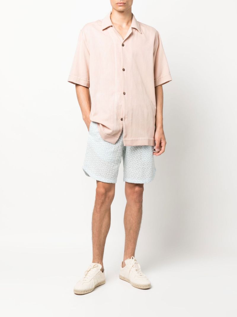 Blue Hiri Embroidered Cotton Shorts