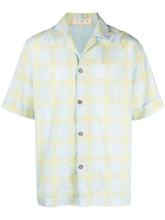 Blue Bakhoven Printed Short Sleeve Shirt