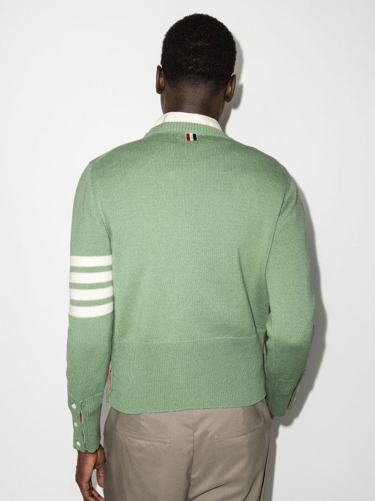Green 4-bar Stripe Wool Sweater