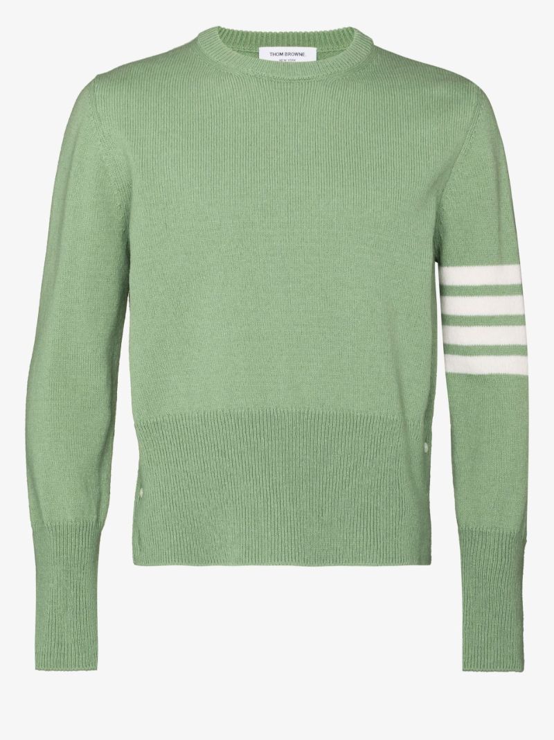 Green 4-bar Stripe Wool Sweater