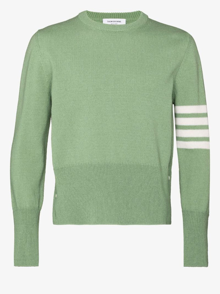 Green 4-bar Stripe Wool Sweater