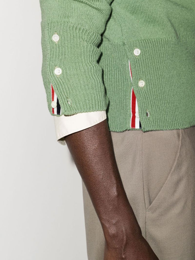 Green 4-bar Stripe Wool Sweater