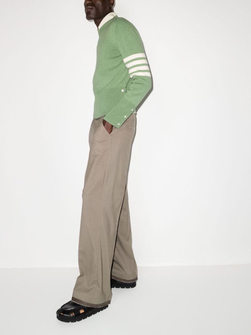Green 4-bar Stripe Wool Sweater
