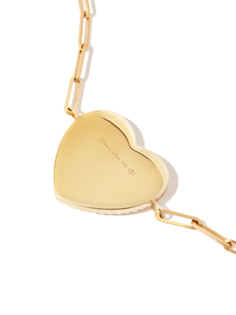 18k Yellow Gold Malachite Heart Pendant Bracelet