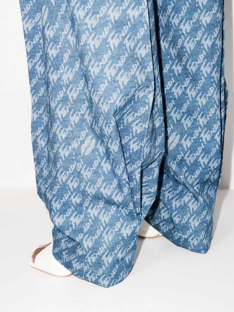 Logo Cotton Chambray Trousers