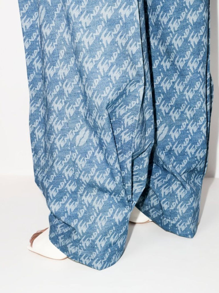 Logo Cotton Chambray Trousers