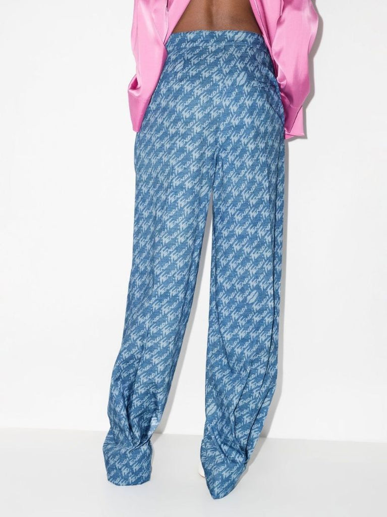 Logo Cotton Chambray Trousers