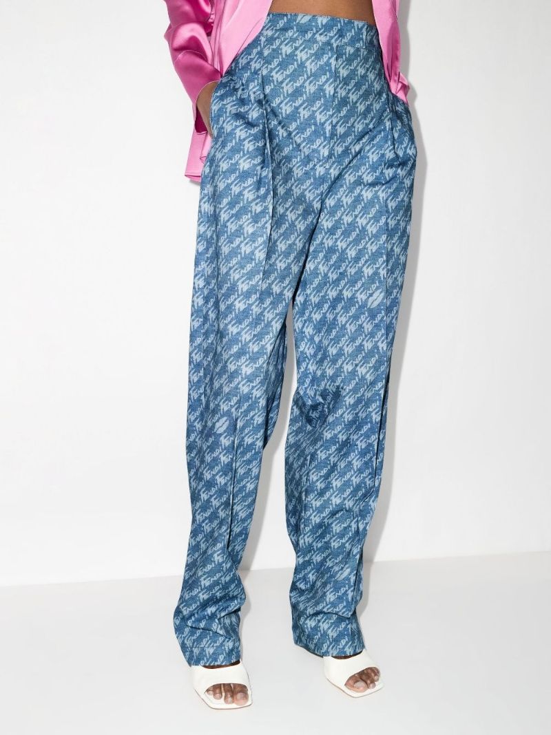 Logo Cotton Chambray Trousers