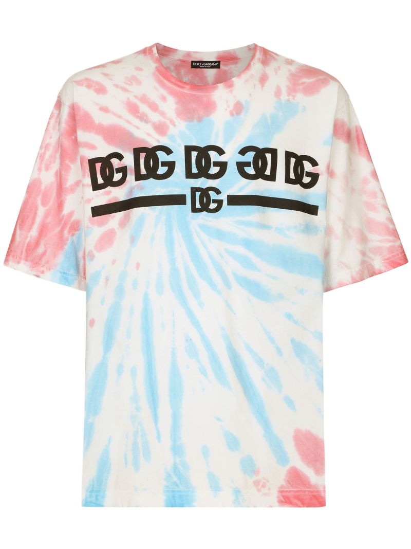 Multicolour Logo Tie-dye Cotton T-shirt