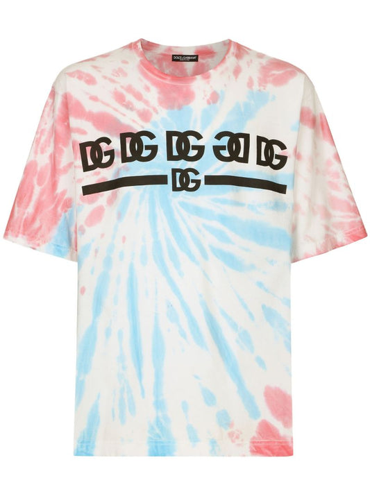 Multicolour Logo Tie-dye Cotton T-shirt