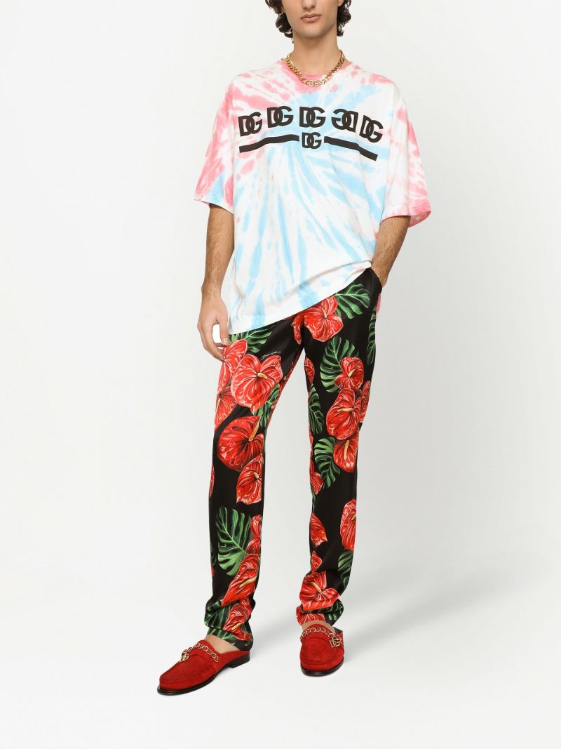 Multicolour Logo Tie-dye Cotton T-shirt