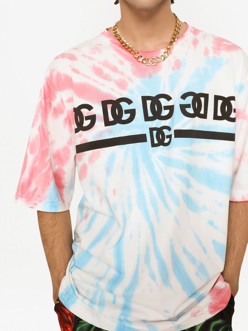 Multicolour Logo Tie-dye Cotton T-shirt