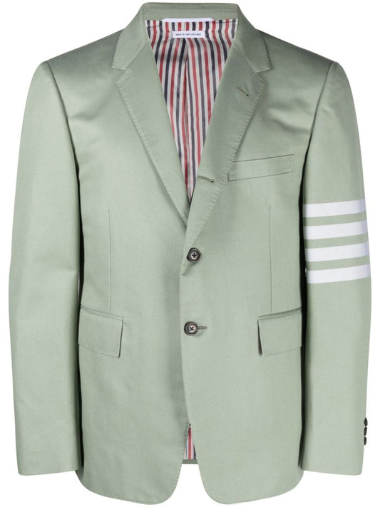 Green 4-bar Stripe Cotton Blazer