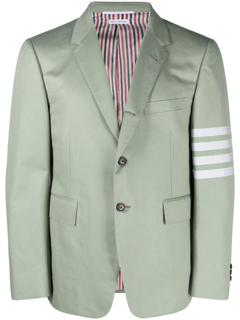 Green 4-bar Stripe Cotton Blazer
