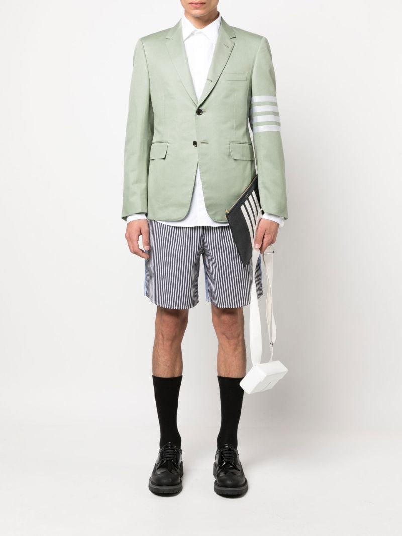 Green 4-bar Stripe Cotton Blazer