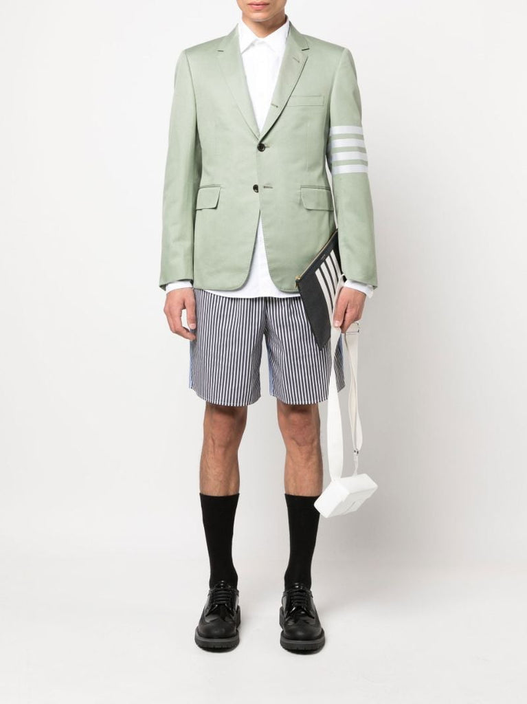 Green 4-bar Stripe Cotton Blazer