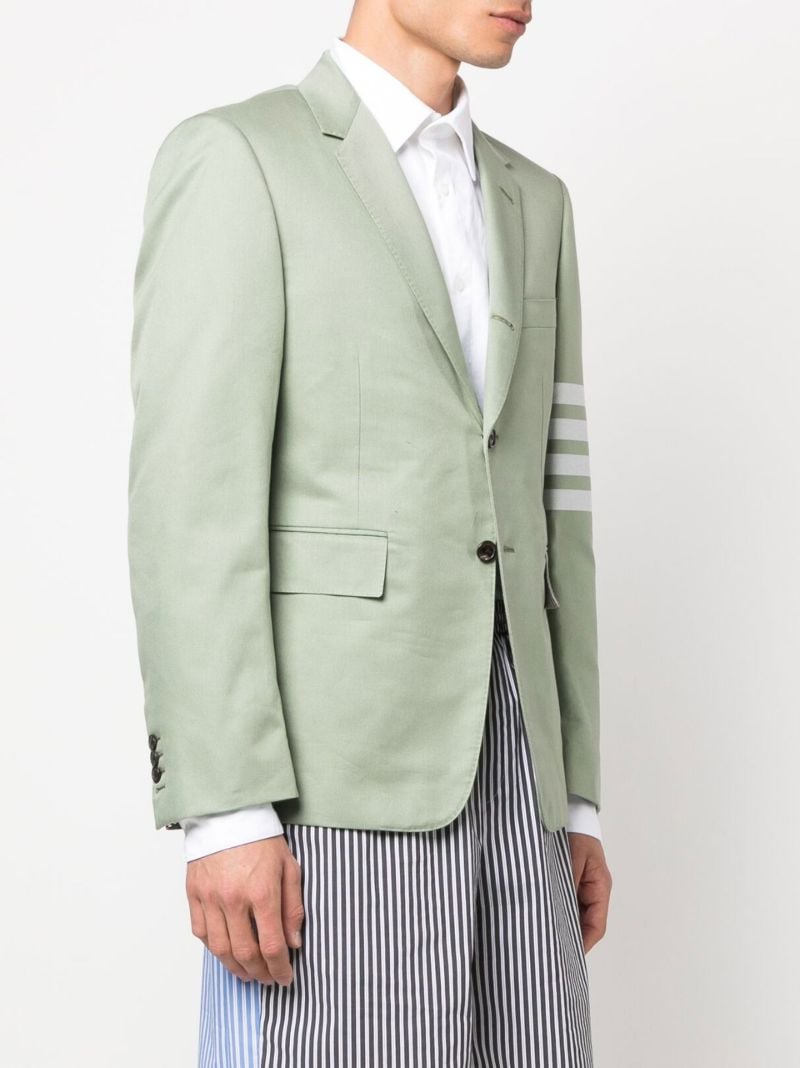 Green 4-bar Stripe Cotton Blazer