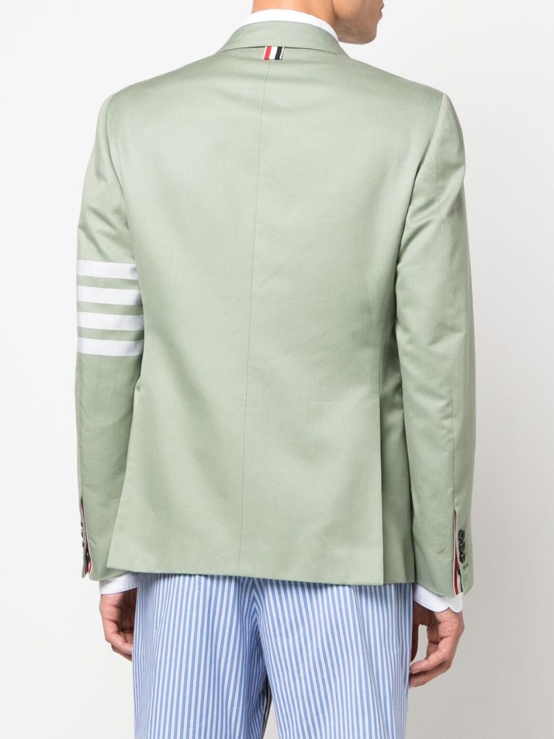 Green 4-bar Stripe Cotton Blazer