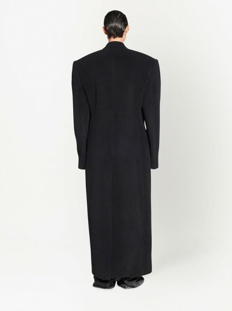Black Double-breasted Wool Coat