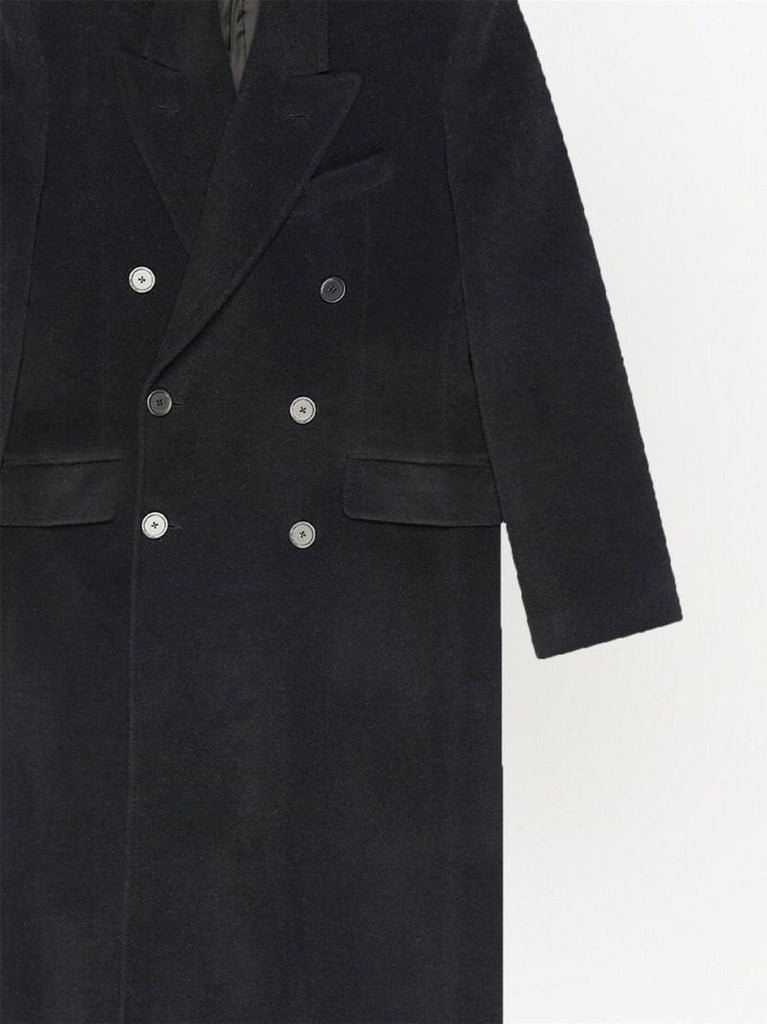 Black Double-breasted Wool Coat