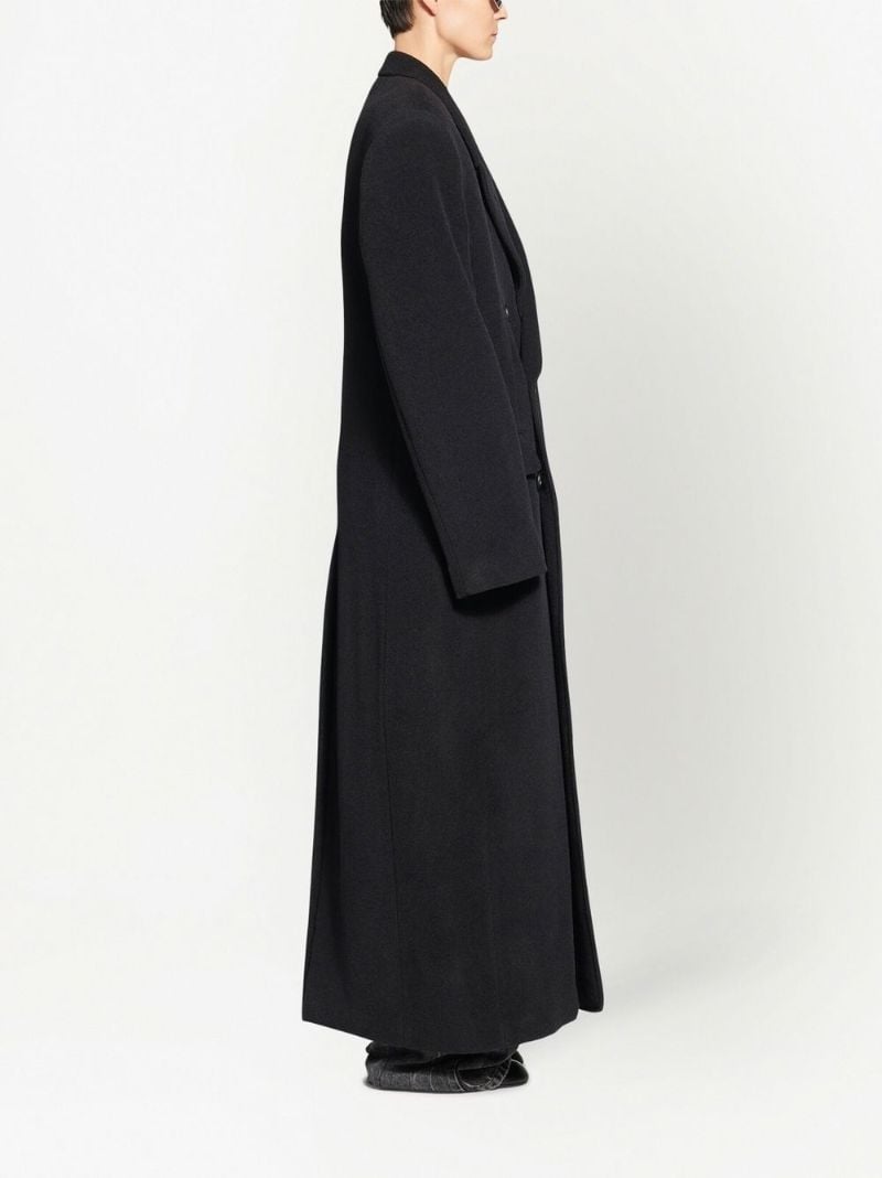 Black Double-breasted Wool Coat