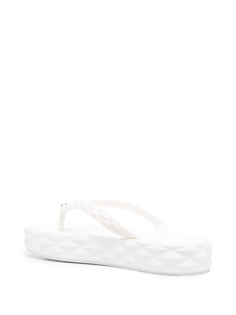 White Diamond Quilted Flip Flops