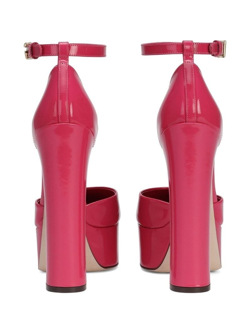 Pink 105 Leather Platform Pumps