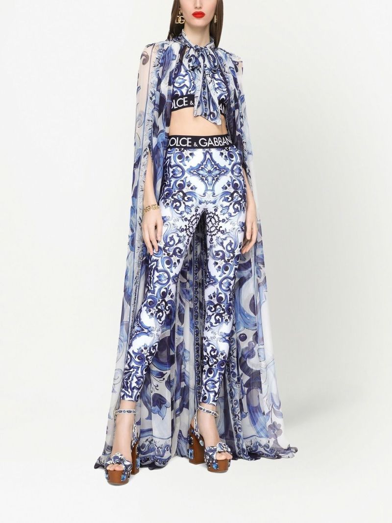 Blue Majolica Print Leggings