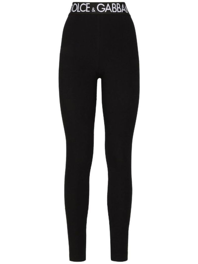 Black Logo Waistband Leggings