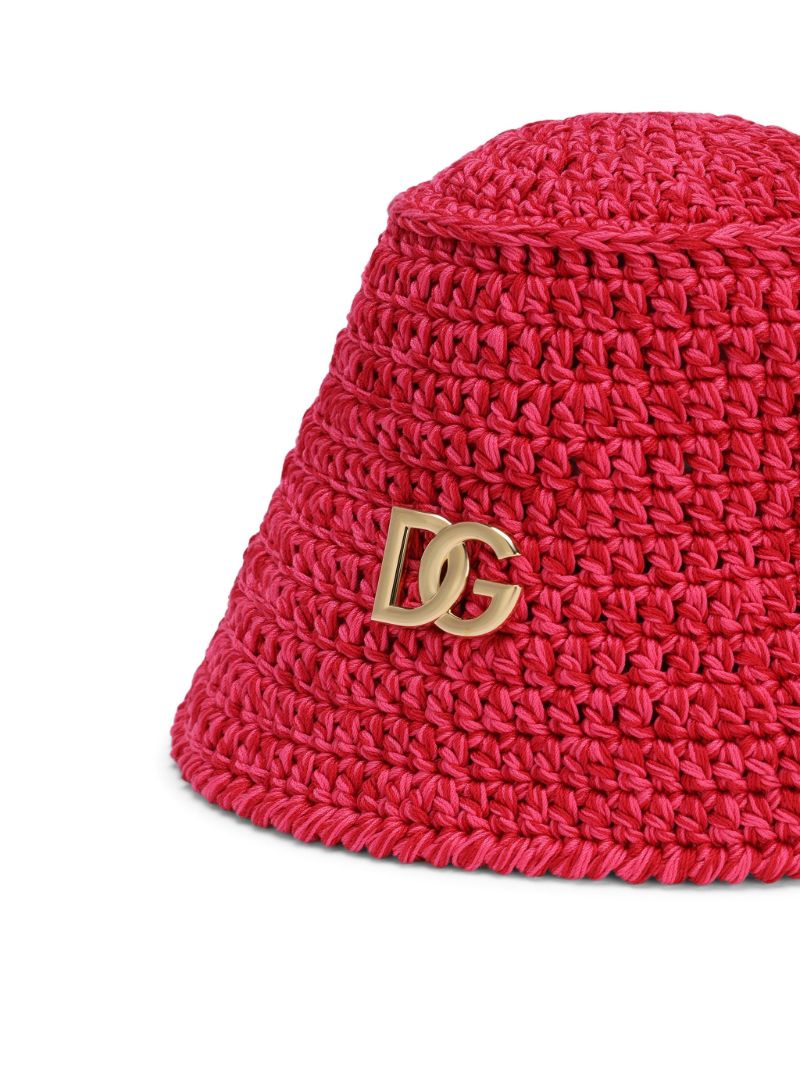 Red Logo Crochet Bucket Hat