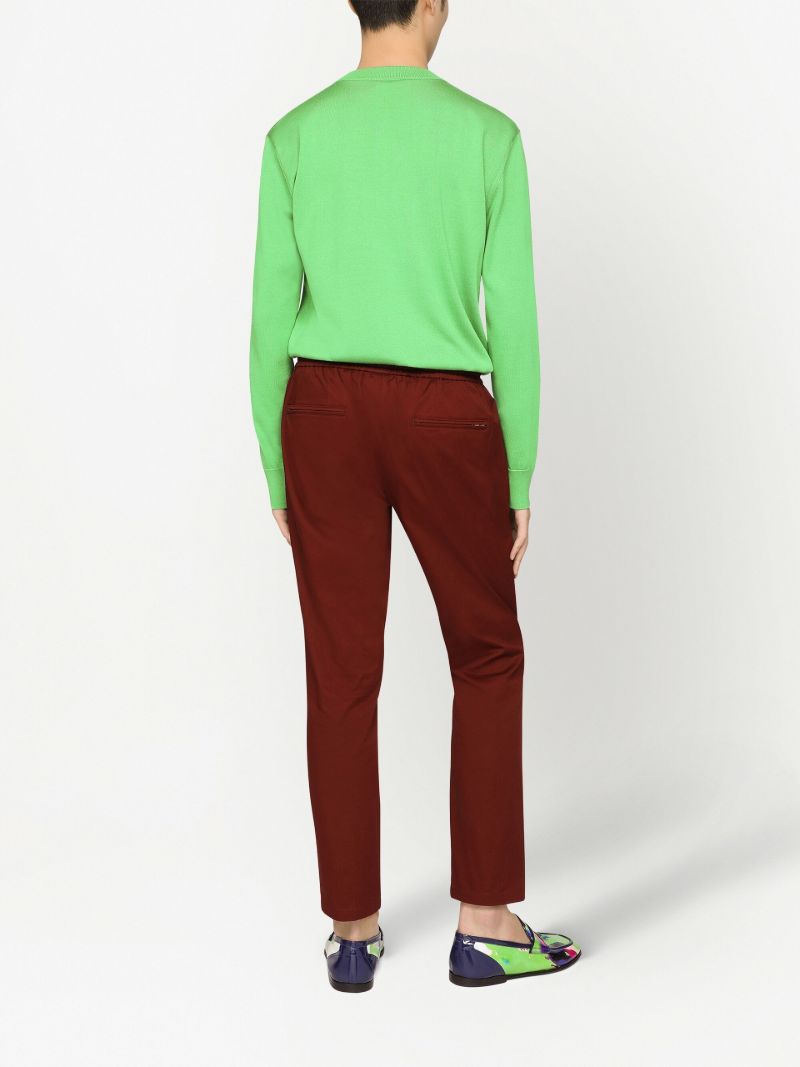 Green Floral-jacquard Silk Sweater