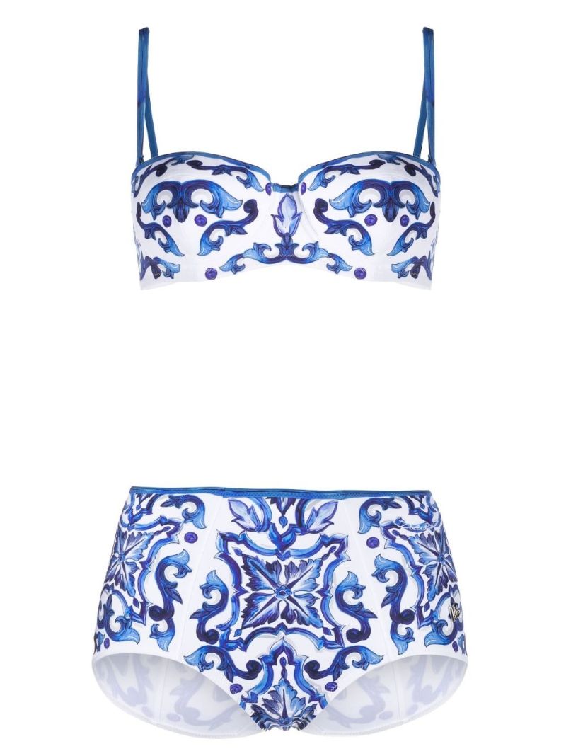 Blue Majolica Printed Bikini